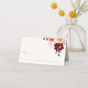 Lush Fall Floral Wedding Place Cards