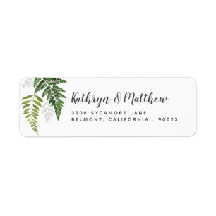 Lush Fern Tropical Botanical Return Address Label