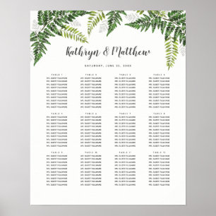 Lush Fern Tropical Botanical Wedding Suite Poster