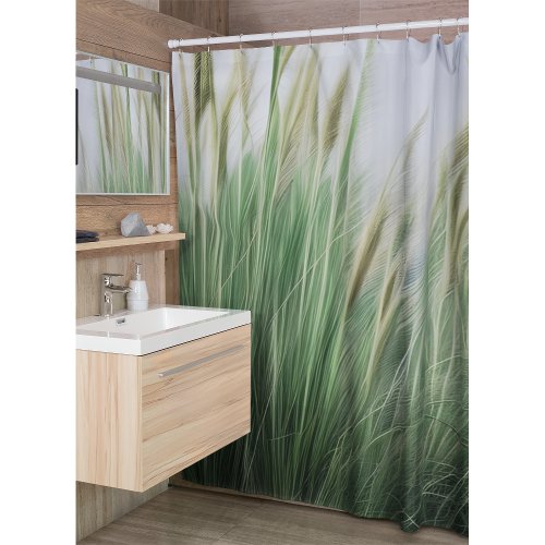 Lush Field Of Pampas Grass Photo Realistic AI Art Shower Curtain