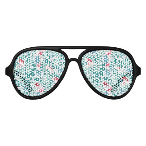 Lush Flamingo Jungle Pattern Soft Breeze Aviator Sunglasses