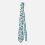 Lush Flamingo Jungle Pattern *Soft Breeze* Neck Tie