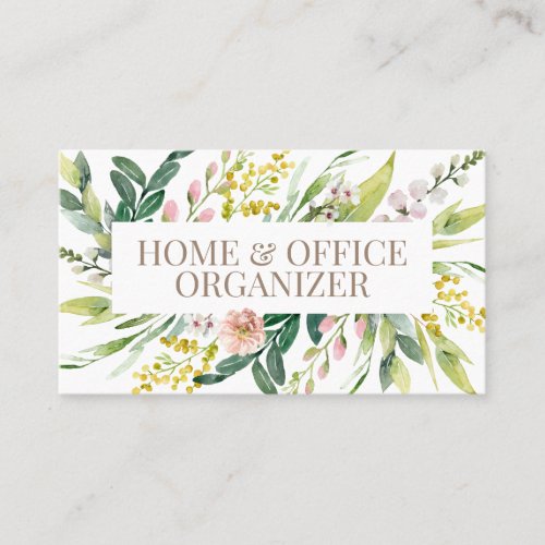 Lush Floral Bouquet Home And Office Organizer Business Card