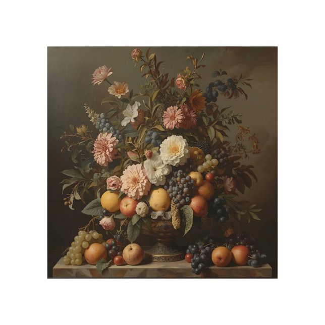 Lush Floral & Fruit Still Life Wall Art (Front)