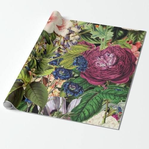 Lush Floral Garden Vintage Botanical Prints Wrapping Paper