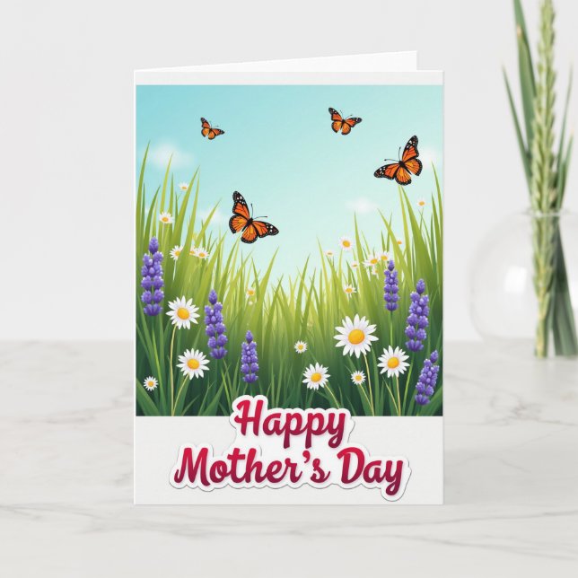 Lush Floral Happy Mothers Day Card (Front)