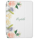 Lush florals white coral peach summer name iPad air cover Lush florals white coral peach summer name iPad air cover