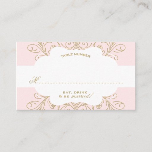 Customizable Lush Flourish Place Card blush/gold Business Cards