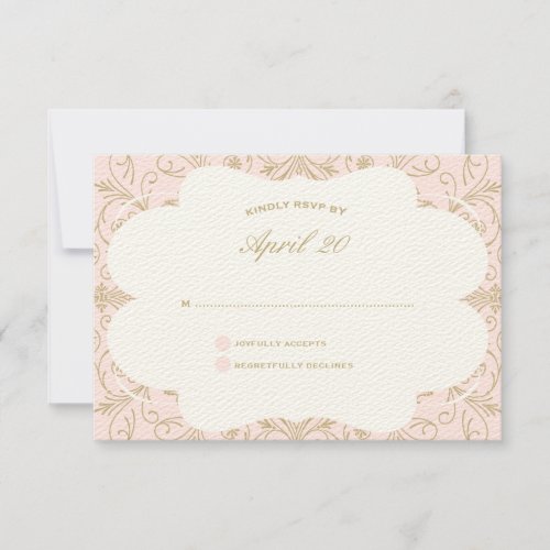 Lush Flourish Wedding RSVP blush/gold