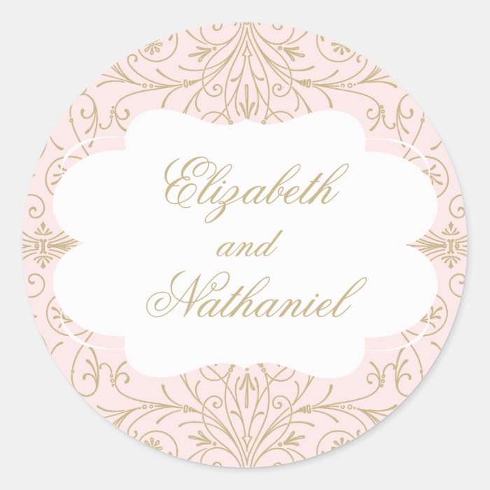 Lush Flourish Wedding Sticker blush/gold