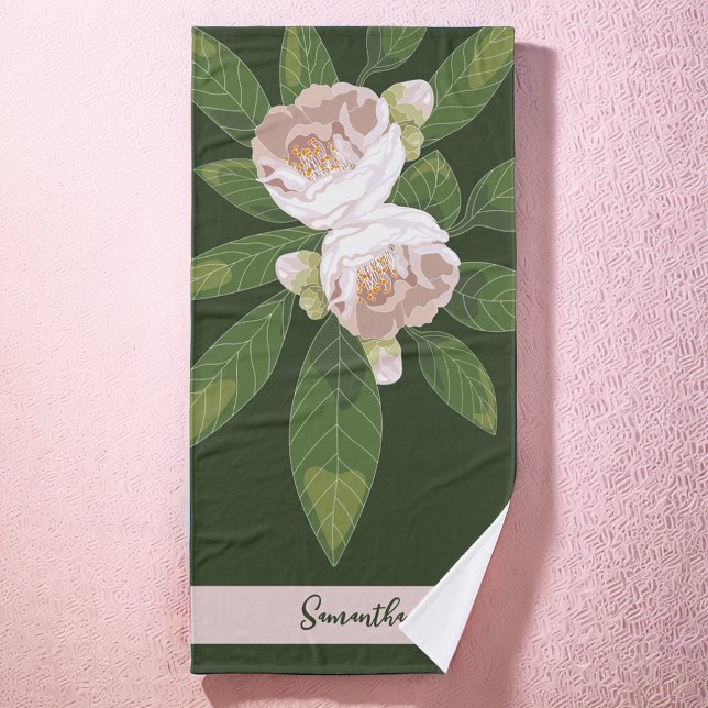 Lush Flower and Greenery Elegant Bath Towel (Lush Flower and Greenery Elegant Bath Towel)