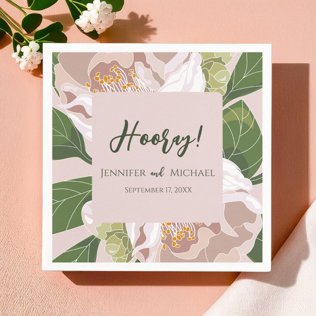 Lush Flower and Greenery Elegant Wedding Napkins (Lush Flower and Greenery Elegant Wedding Napkins)