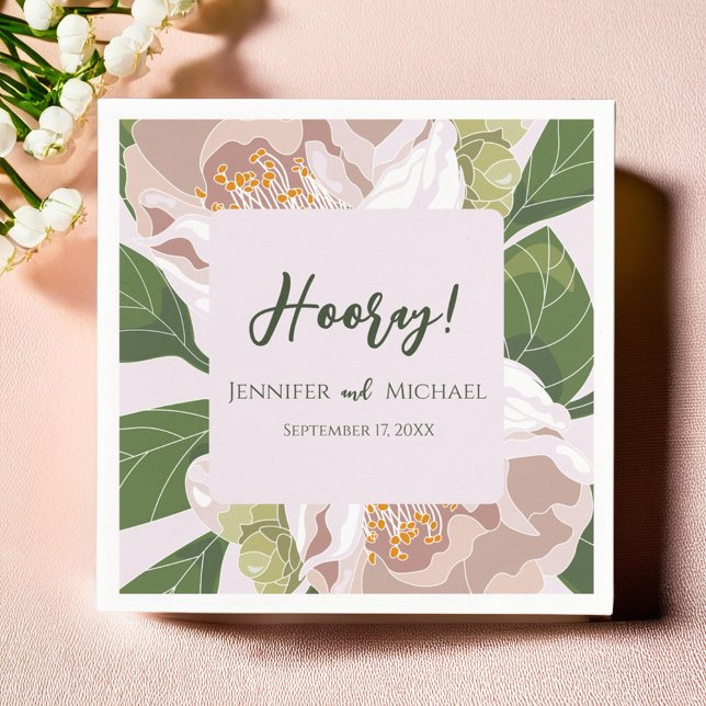 Lush Flower and Greenery Elegant Wedding Napkins (Lush Flower and Greenery Elegant Wedding Napkins)