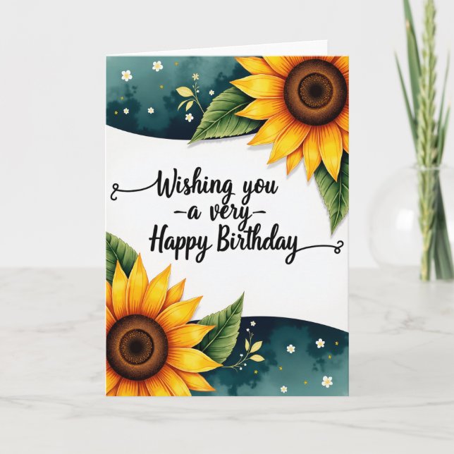 Lush Foliage Birthday Card (Front)