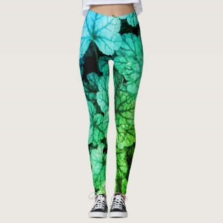 Lush Foliage - Green and Blue Leaf Print