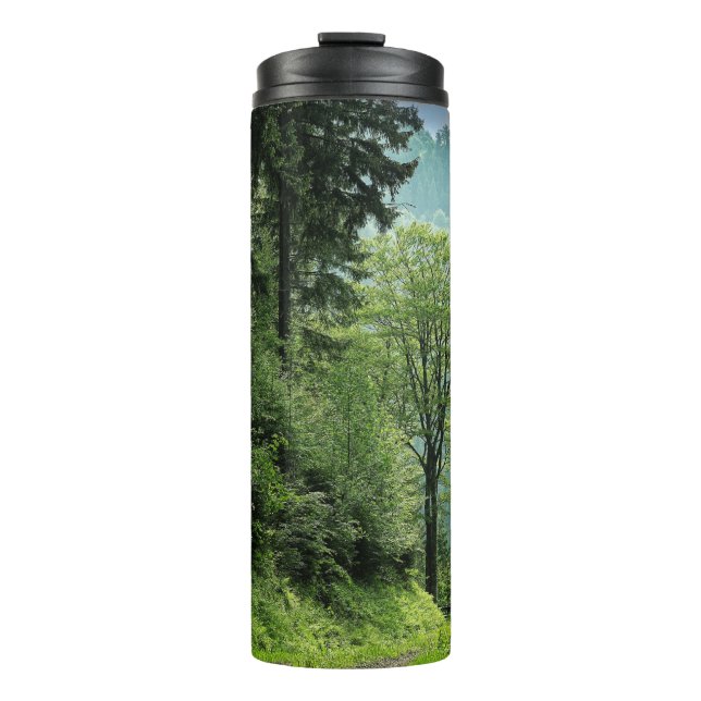 Lush Forest Mountain Path Thermal Tumbler (Front)