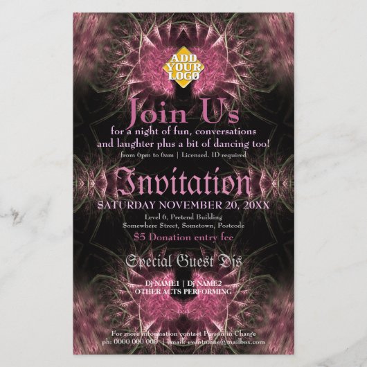 Lush Fractal Invitation Event Flyer (Front)