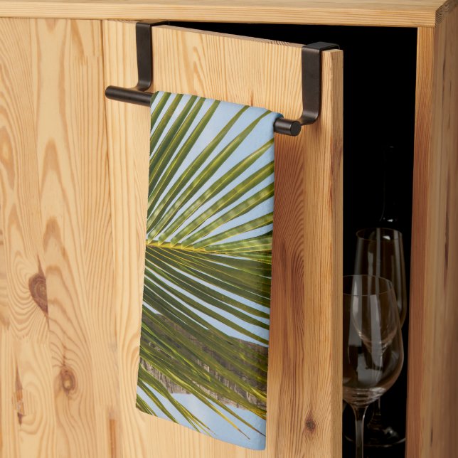 Lush Glam Palm Ocean 1 Kitchen Towel (Thirds Fold)