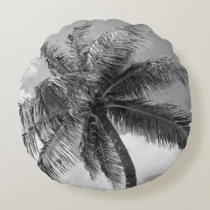 Lush Glam Palm Tree 2 Round Pillow