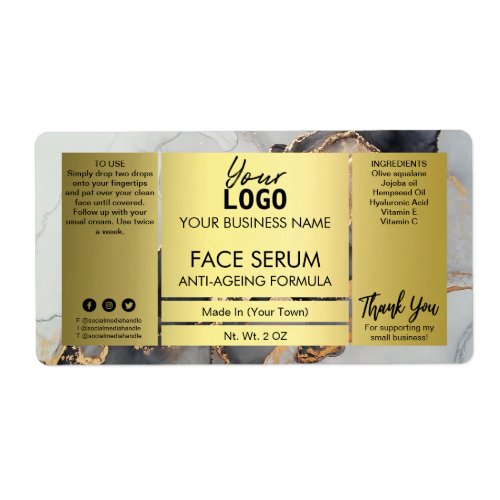 Lush Gold And Black Ink Face Serum Label