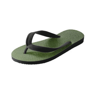 Lush Green Artificial Grass Nature Design Fresh Kid's Flip Flops