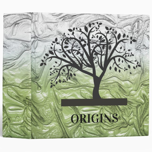 Lush Green Black Tree Genealogy Binder (Front/Spine)