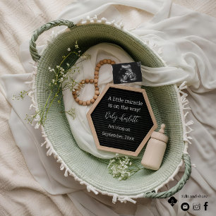 Lush Green Botanical Basket Pregnancy Announcement