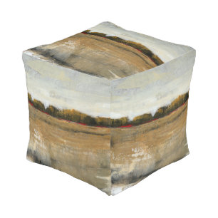 Lush Green Countryside Landscape Pouf