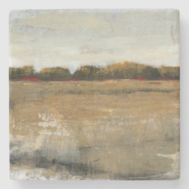 Lush Green Countryside Landscape Stone Coaster (Front)