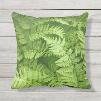 Lush Green Ferns Outdoor Pillow
