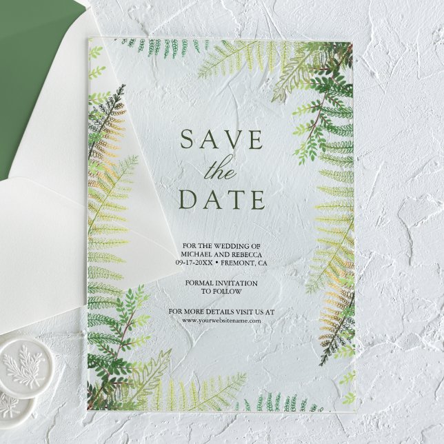 Lush Green Ferns Wedding Save the Date (Creator Uploaded)