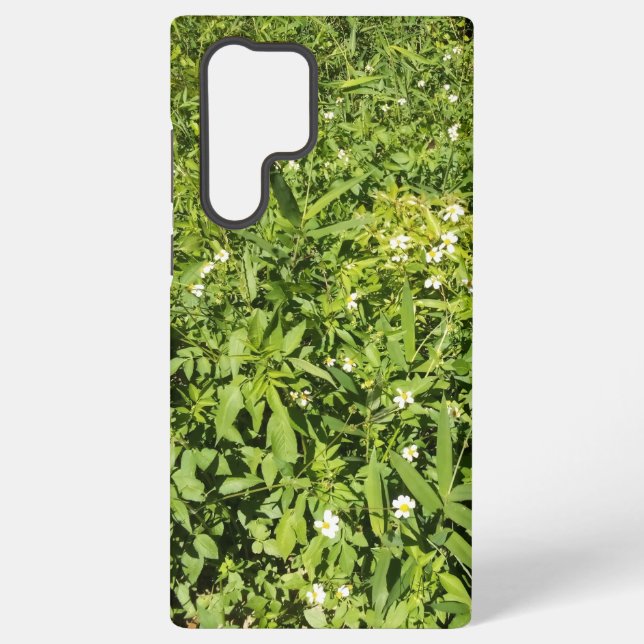 Lush green floral field samsung galaxy case (Back)