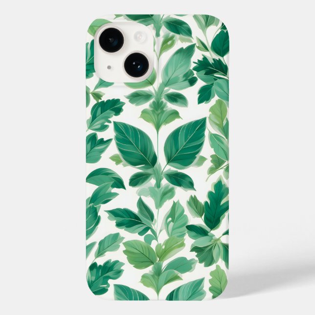 Lush Green Foliage Pattern Case-Mate iPhone Case (Back)