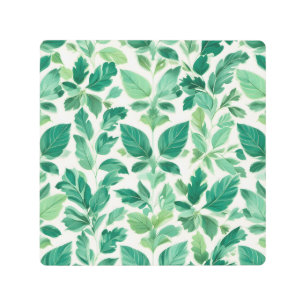 Lush Green Foliage Pattern Metal Print