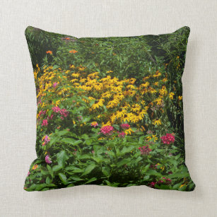 Lush Green Garden Throw Pillow