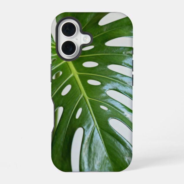 Lush Green Monstera Leaf Iphone Case (Back)