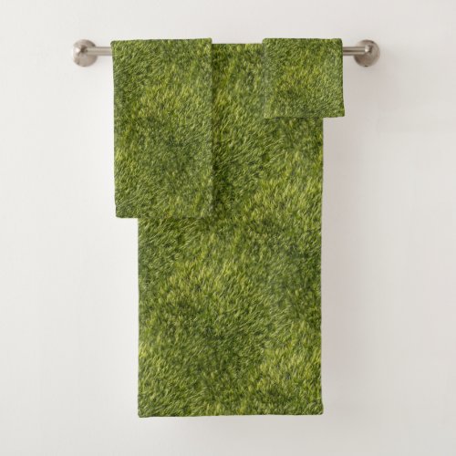 Lush Green Moss Bath Towel Set