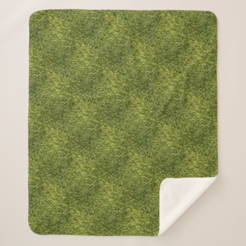 Lush Green Moss Sherpa Blanket