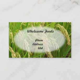 Lush Green Rice Field Ready for Harvest Business Card