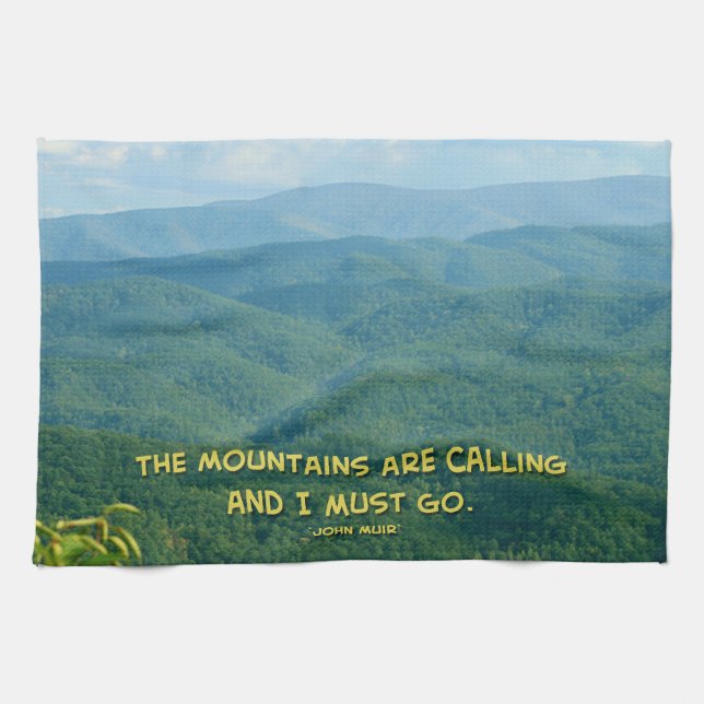 Lush Green Smoky Mtns /Mtns Calling! Kitchen Towel (Horizontal)