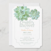 Lush Green Succulents Couples Shower Invitation (Front)