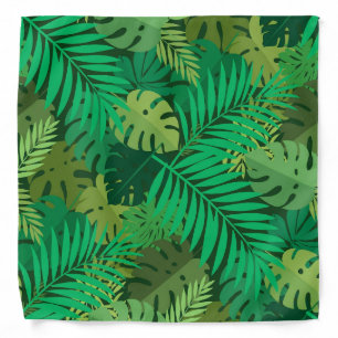 Lush Green Tropical Jungle Foliage Bandana