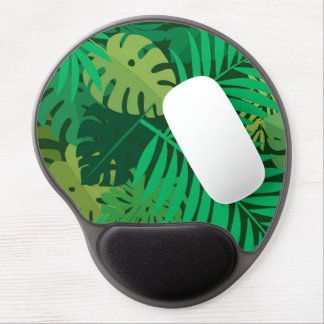 Lush Green Tropical Jungle Foliage Gel Mouse Pad