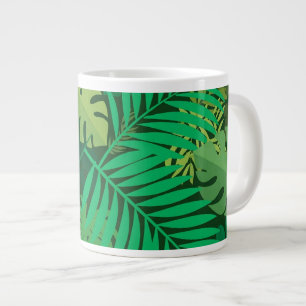 Lush Green Tropical Jungle Foliage Giant Coffee Mug