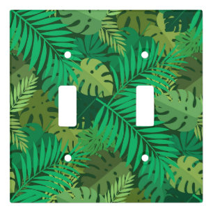 Lush Green Tropical Jungle Foliage Light Switch Cover