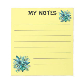 Lush green tropical leaves  notepad