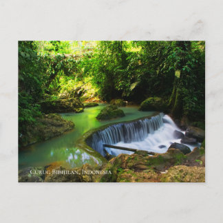 Lush Green Waterfall Travel Destination Indonesia Postcard