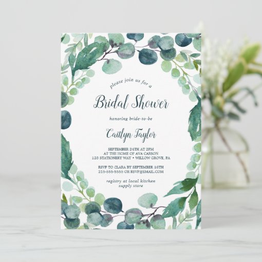 Lush Greenery and Eucalyptus Bridal Shower Invitation Zazzle