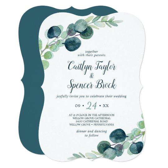 Lush Greenery And Eucalyptus Casual Wedding Invitation Zazzle Com