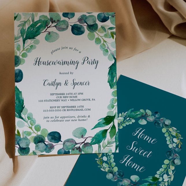Lush Greenery and Eucalyptus Housewarming Party Invitation (Creator Uploaded)
